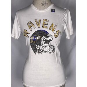 Baltimore Ravens NFL Women's White Logo T-Shirt MEDIUM NWT